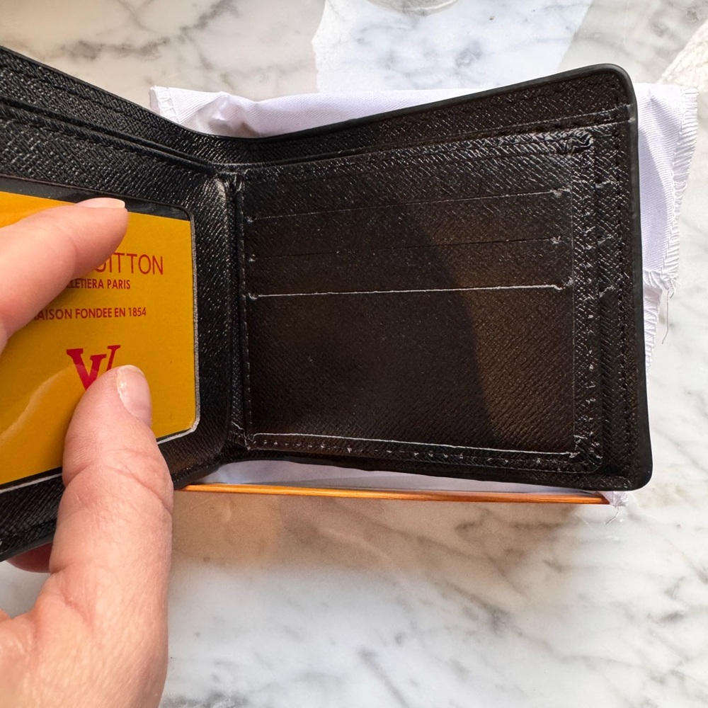 Source Unknown Monogram Black Card Holder - image 2